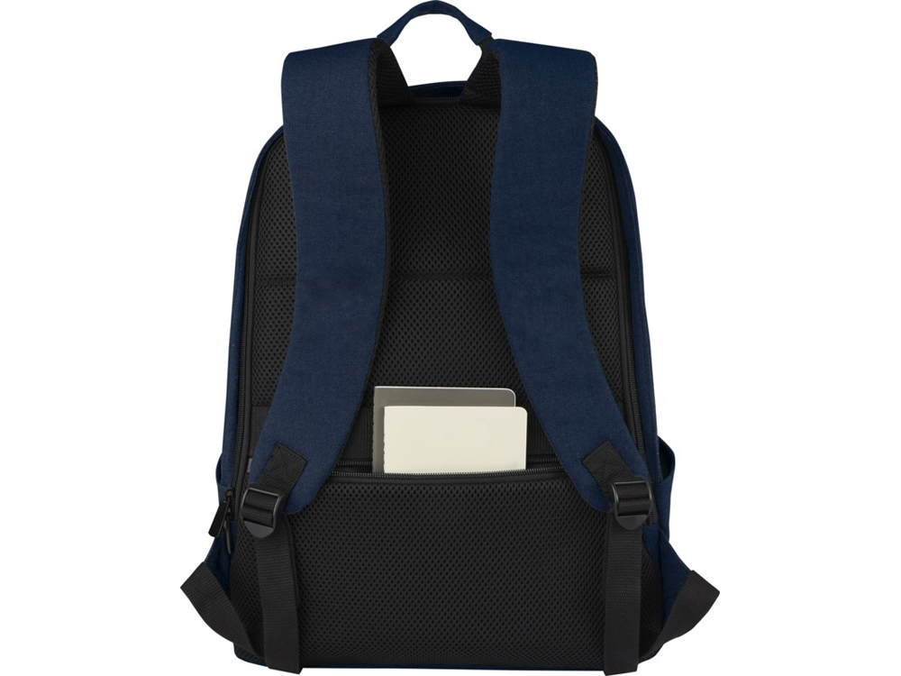 Рюкзак для ноутбука 15,6 дюймов с защитой от кражи Joey объемом 18 л из брезента, переработанного по стандарту GRS, темно-синий-5