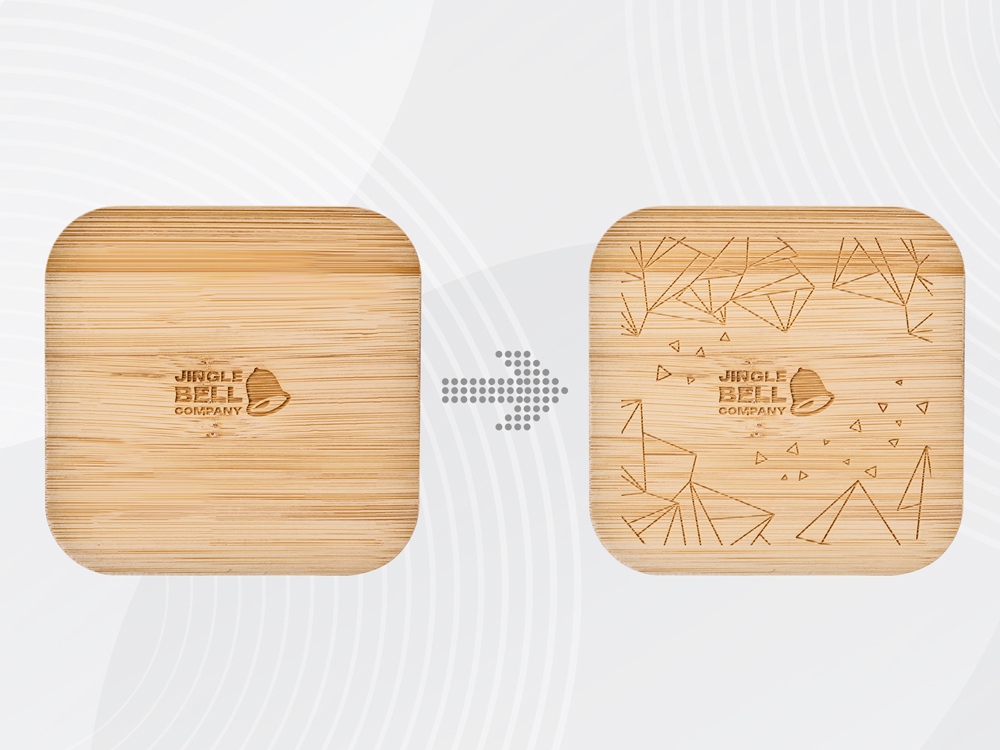 Eмкость для хранения Flake, бежевый, натуральный, с гравировкой-2