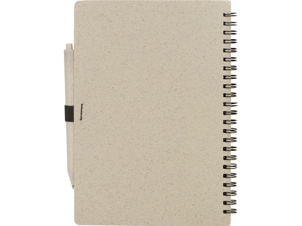 Блокнот А5 Toledo M, бежевый + ручка шариковая Pianta из пшеничной соломы, бежевый-7