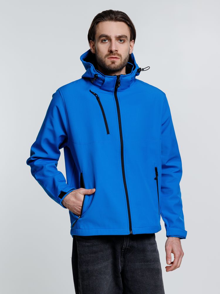 Куртка софтшелл мужская Zagreb, ярко-синяя-4