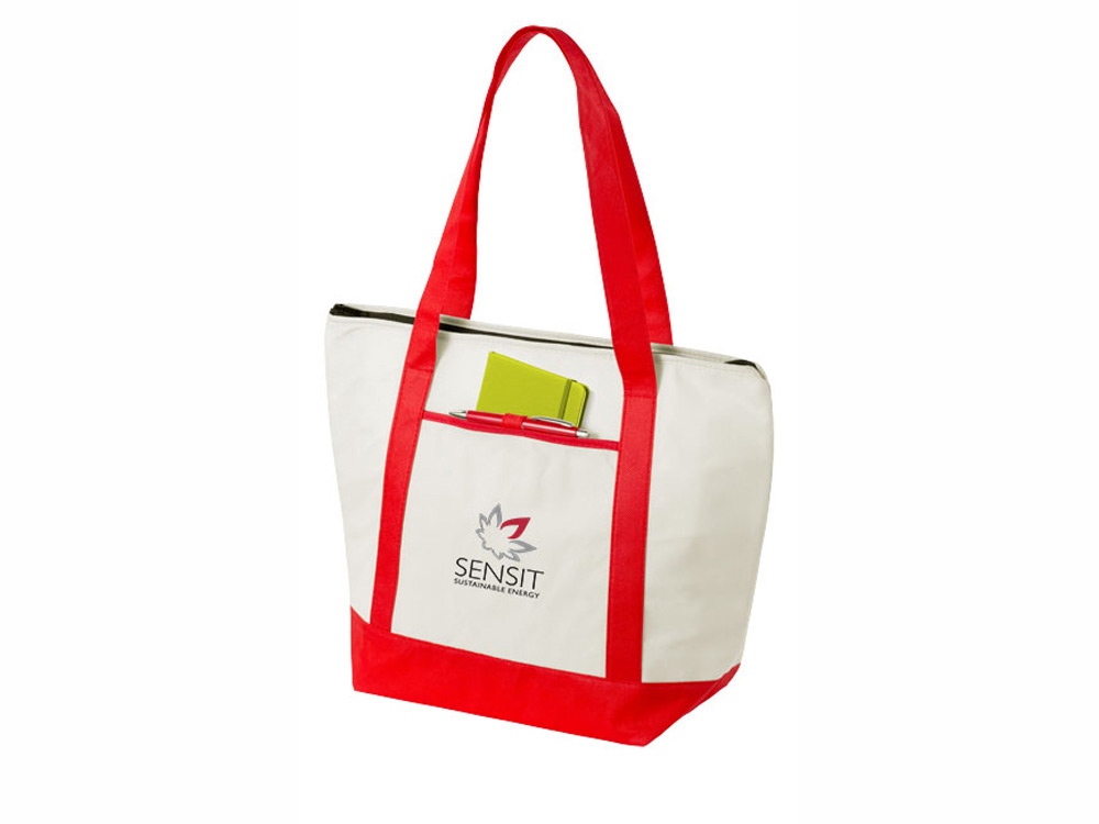 Сумка-холодильник Lighthouse, натуральный/красный-5