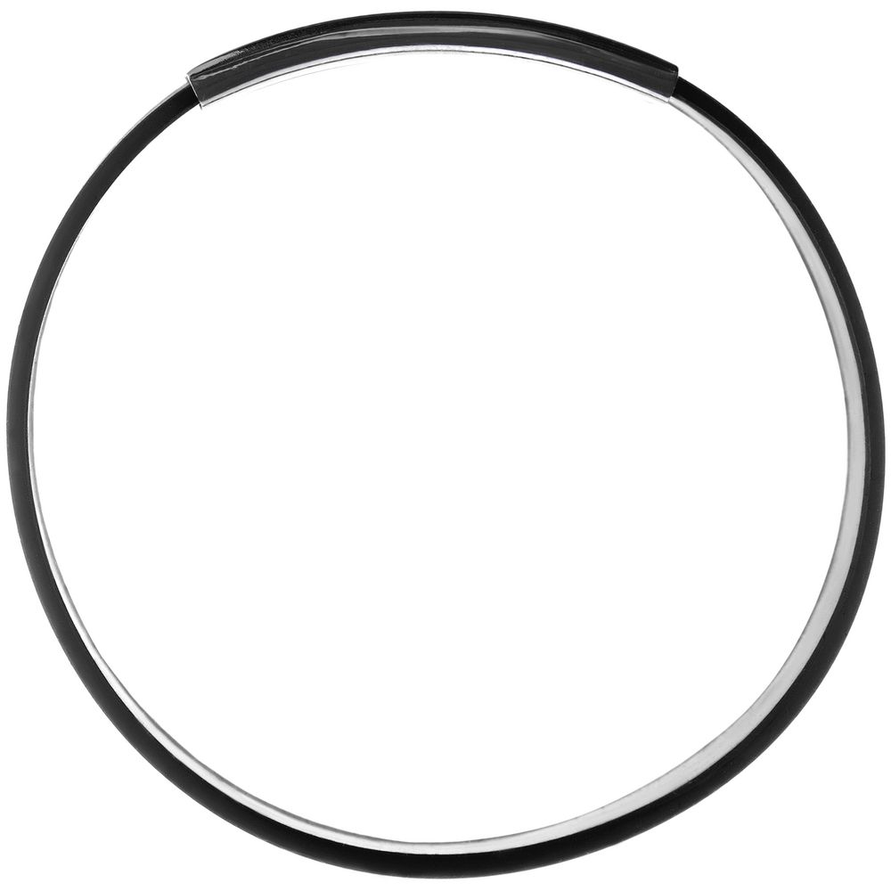 Силиконовый браслет Brisky с металлическим шильдом, черный-1