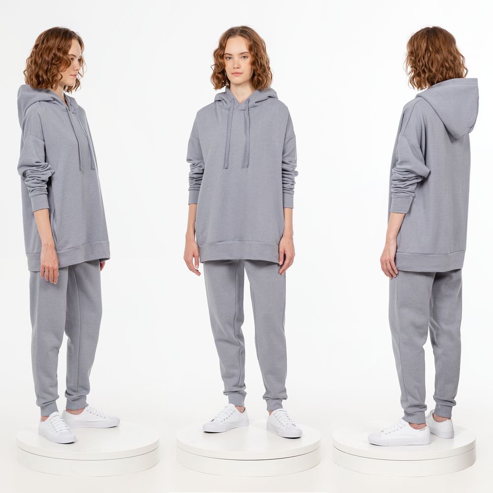 Худи унисекс H2, серое-3