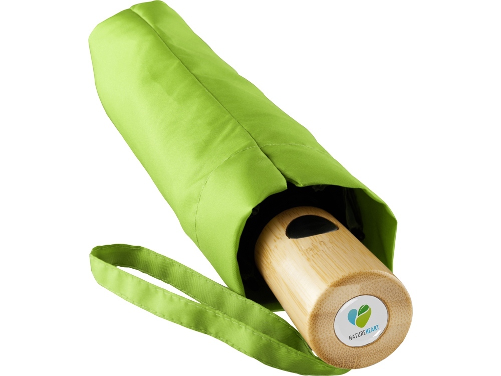 Зонт складной 5429 ÖkoBrella из бамбука, полуавтомат, лайм-6
