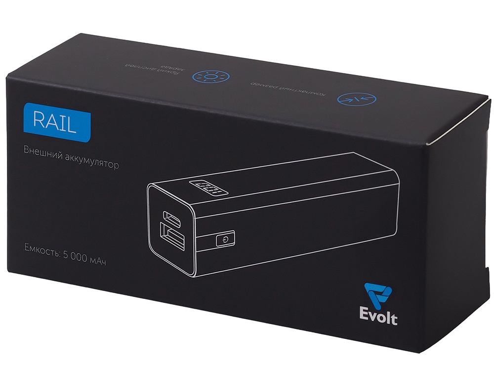 Внешний аккумулятор Rail, 5000 mAh, синий-9