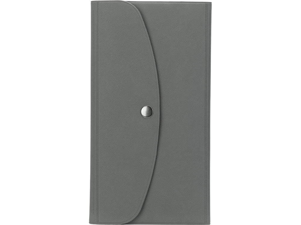 Органайзер для документов на кнопке с отделением для купюр и ручки, упаковка в индивидуальный пакет, серый-3