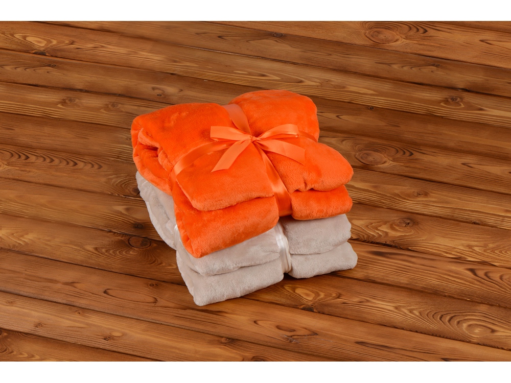 Плед мягкий флисовый Fancy, оранжевый-3