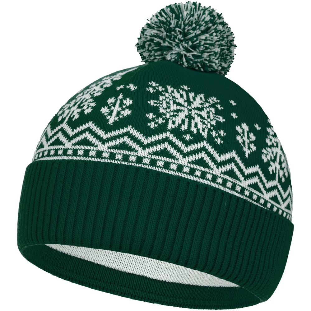 Шапка Elnik, зеленая с молочно-белым-1