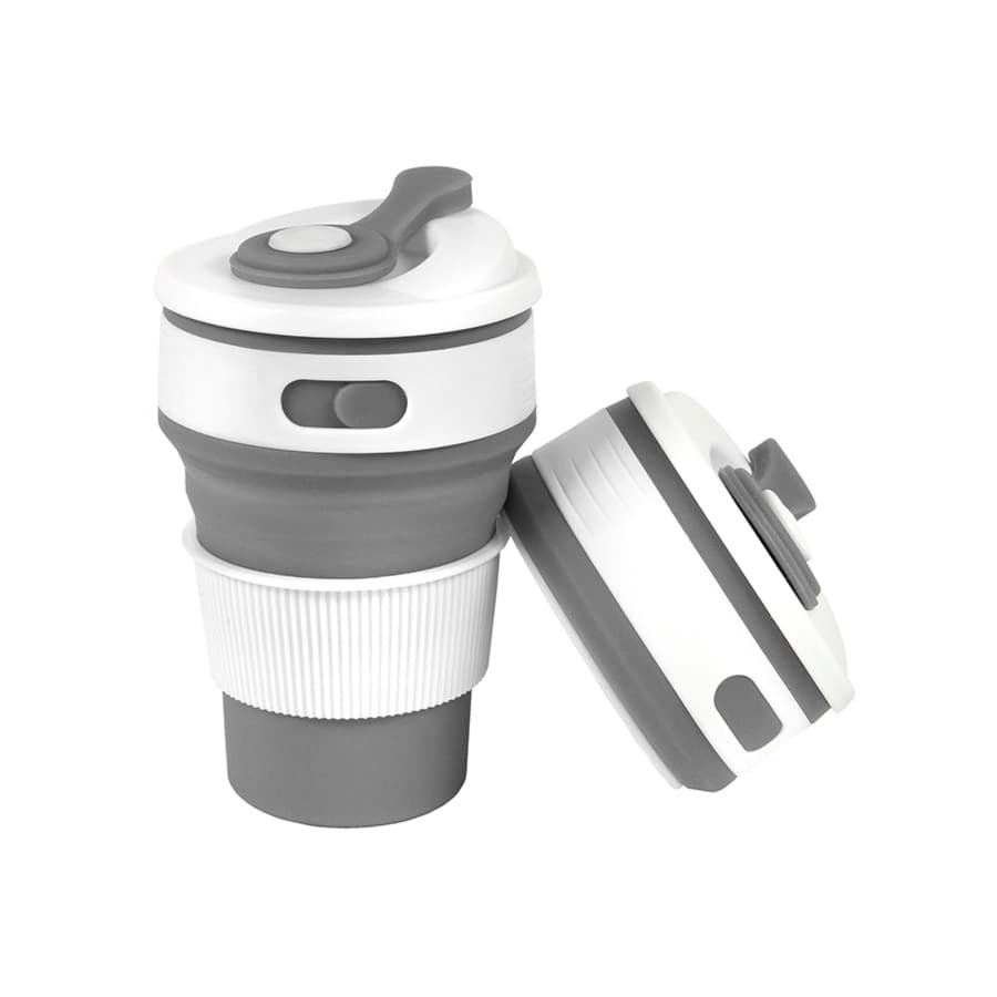 Стакан складной BUTTON,  350 мл, серый-2