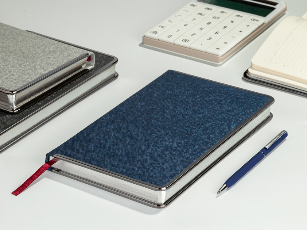 Ежедневник А5 недатированный Bridge, синий/серебристый-5