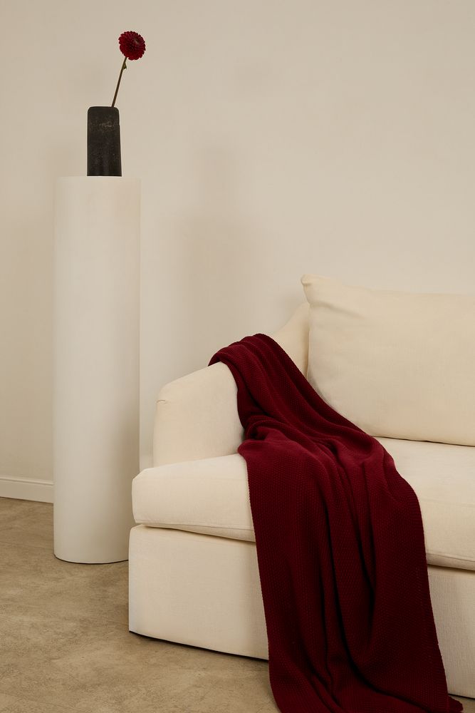 Плед Longview, темно-красный (винный)-3