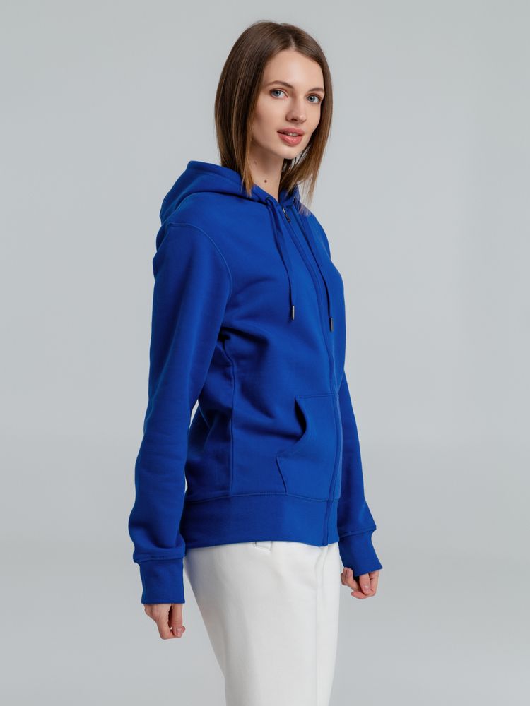 Толстовка на молнии с капюшоном унисекс King, ярко-синяя-2