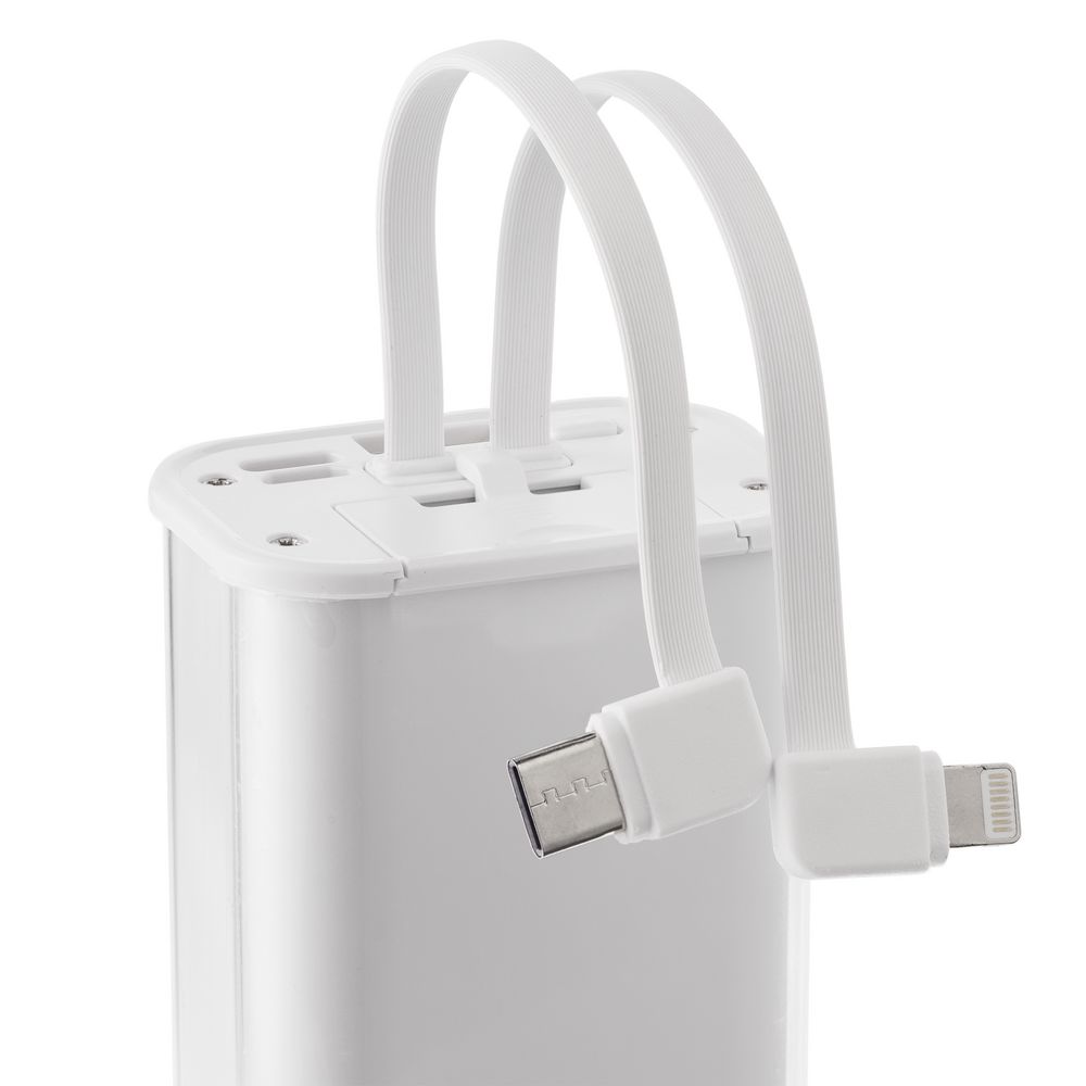 Аккумулятор с быстрой зарядкой Trellis Geek 10000 мАч, белый-2