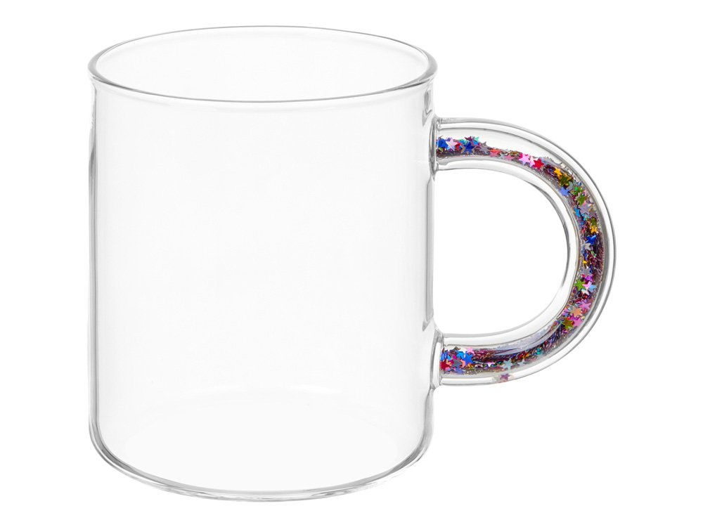 Стеклянная кружка с блестками в ручке Feria-1