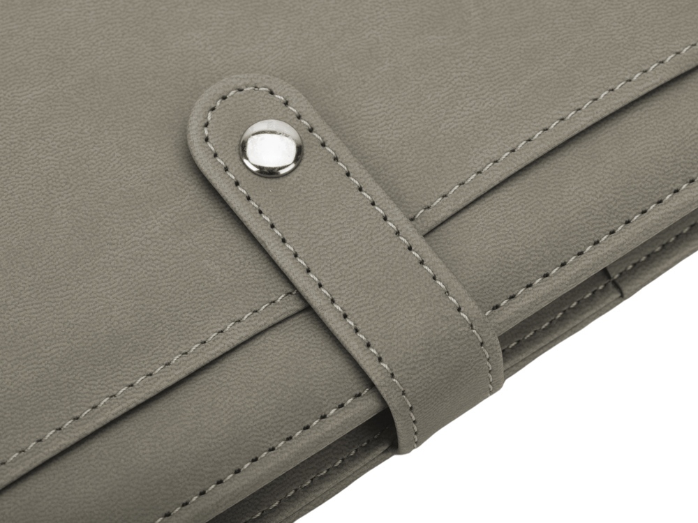 Блокнот-кошелек с сменным блоком А6 Wall Street, 64 листа, темно-серый-6