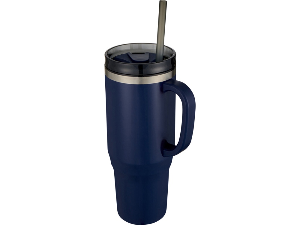 Melbourne кружка 1200 мл, сертифицированная согласно RCS, с соломинкой - Темно - синий-0