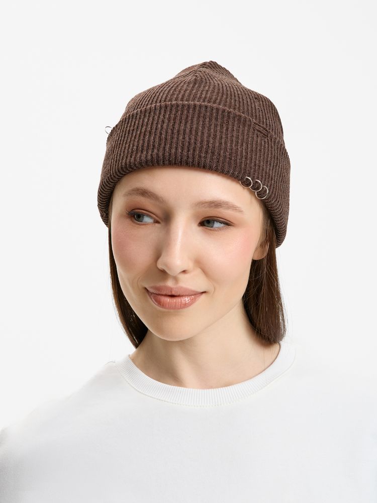 Шапка Ribelle, коричневый меланж-4