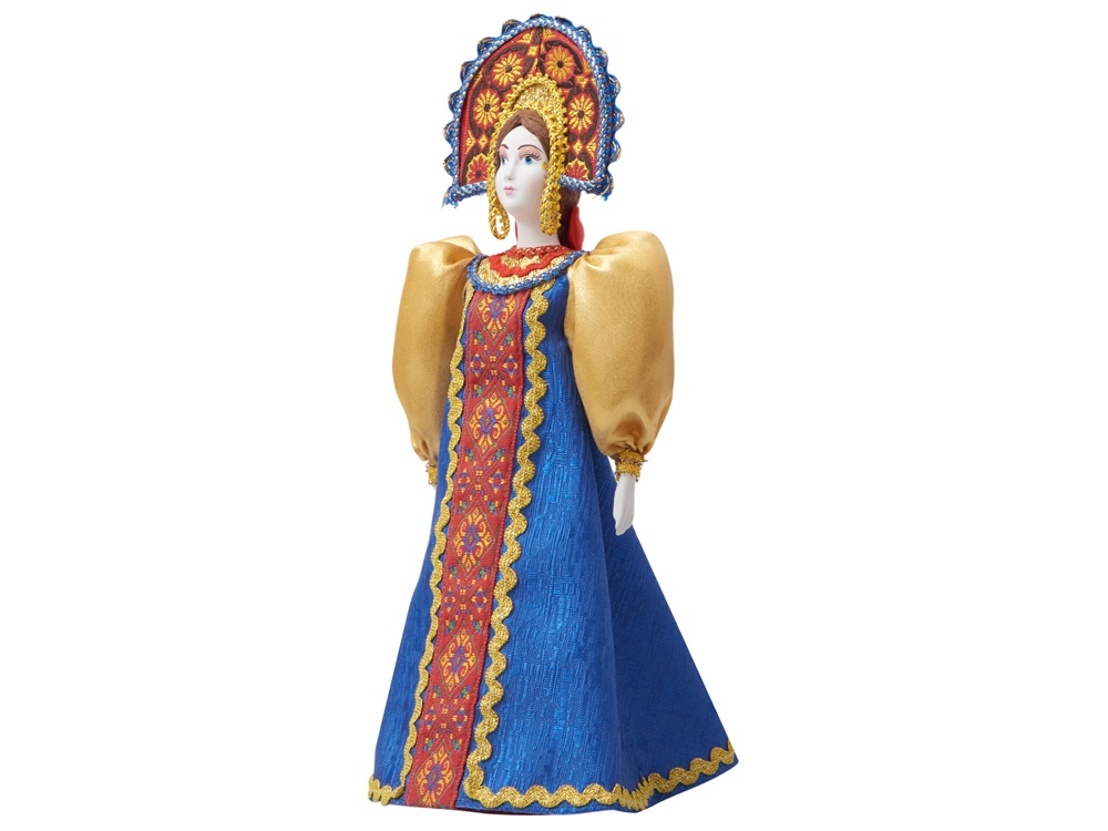 Подарочный набор: кукла фарфоровая, мед, синий-13