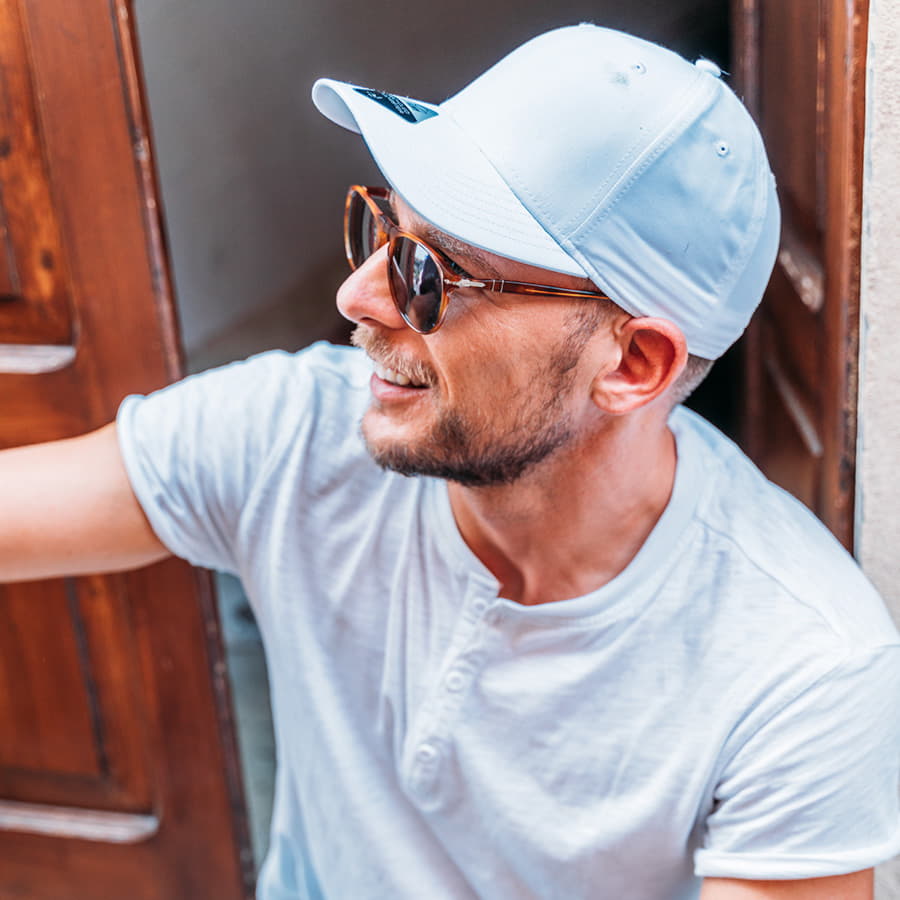 Бейсболка RECY FEEL, переработанный полиэстер, 6 клиньев, пластиковая застежка, белый-4