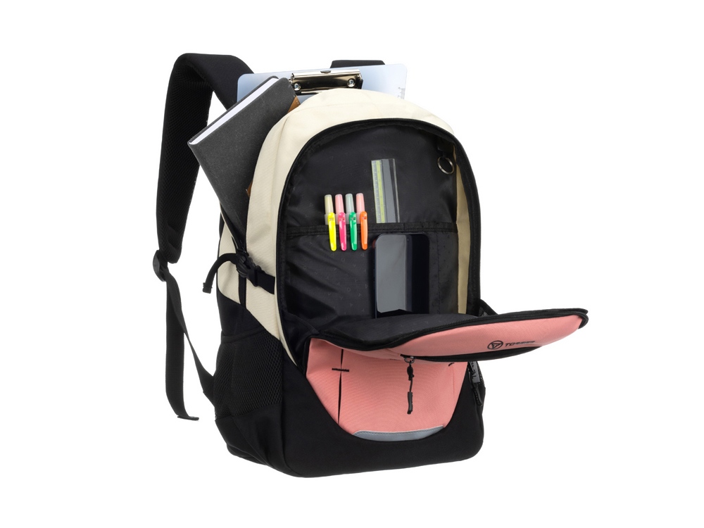 Рюкзак TORBER КЛАСС, персиковый, 46 x 32 x 18 см + Мешок для сменной обуви в подарок!-7