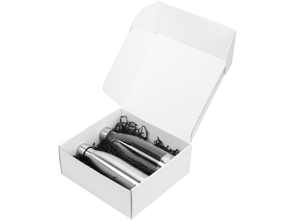 Подарочный набор с термосом и бутылкой Bottle set, серебристый-1