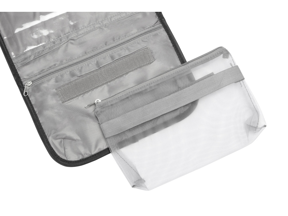 Несессер для путешествий со съемной косметичкой Flat, черный-2