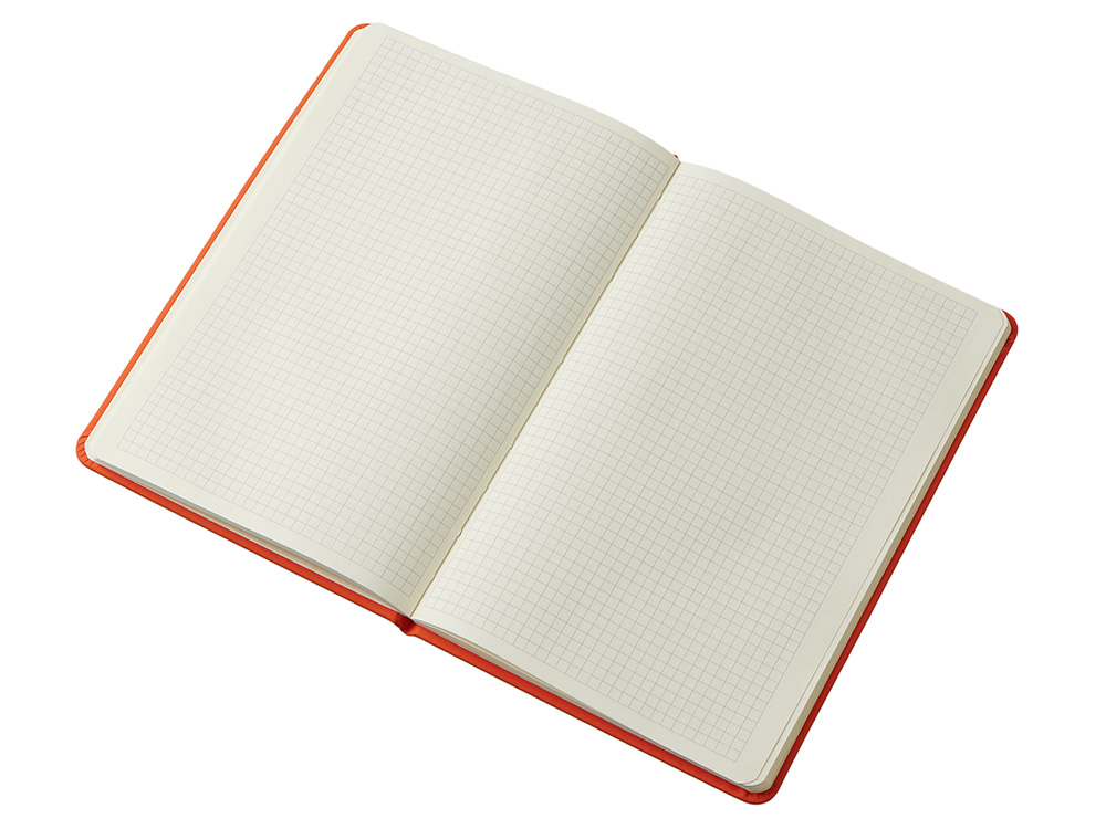 Блокнот в твердой обложке A5 Виспи 2.0 в клетку, оранжевый-3