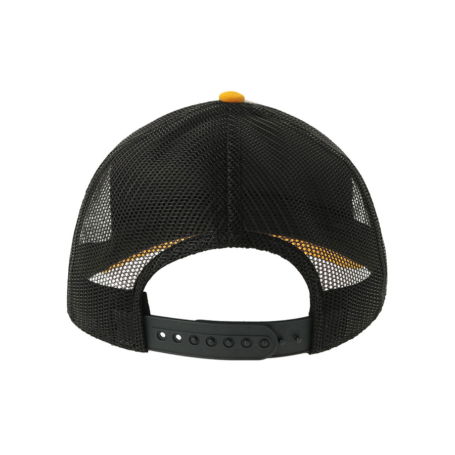 Бейсболка RAPPER CANVAS-S, 5 клиньев, пластиковая застёжка, серый, желтый, чёрный-8