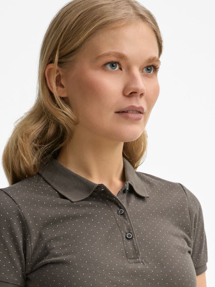 Рубашка поло женская Brandy Women, темно-серая с белым-4