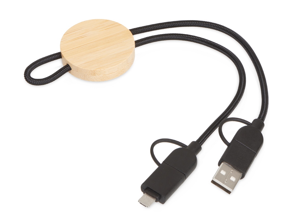 Универсальный зарядный кабель из переработанных ПЭТ и ТПЕ Acalypha, быстрая зарядка 25 Вт, черный-0