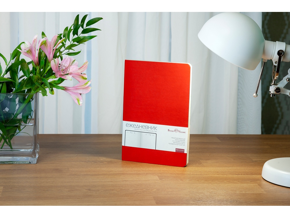 Ежедневник А5 недатированный Megapolis Velvet Flex, красный-13