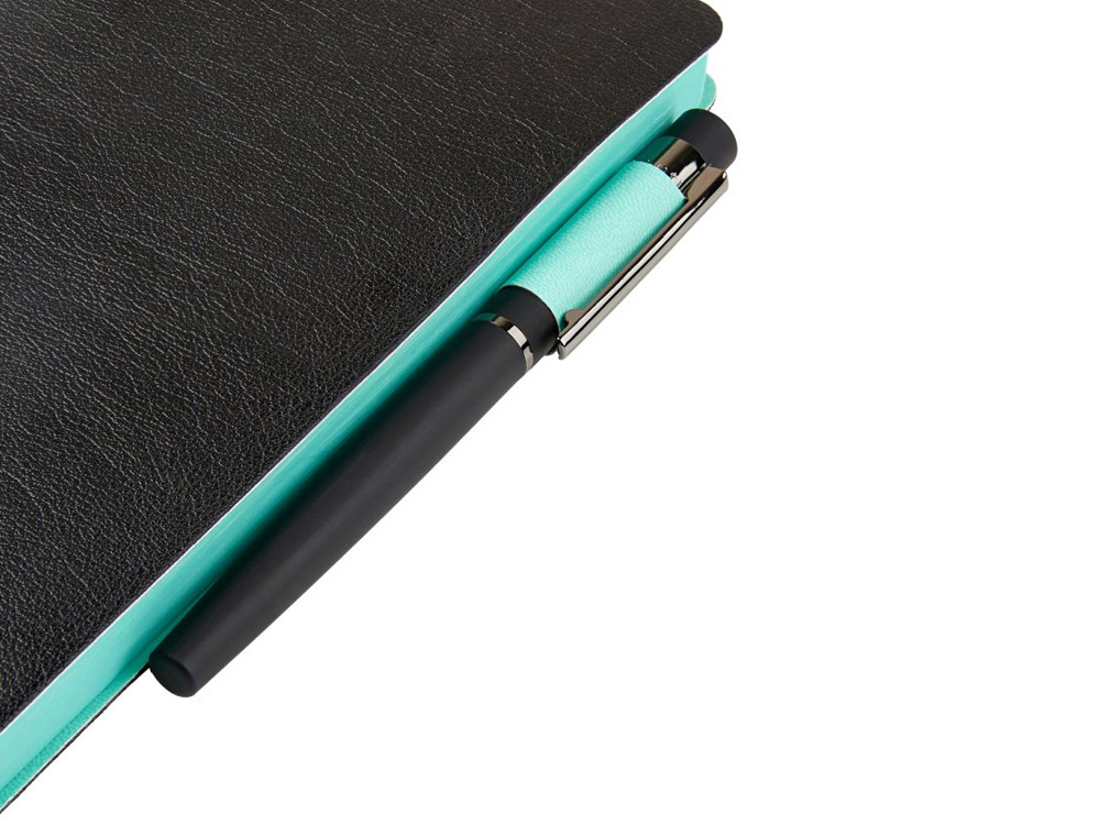Ежедневник недатированный А5 Boston, черный (бирюзовый обрез)-5