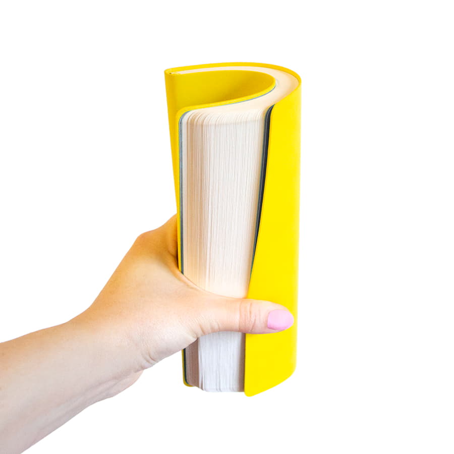 Бизнес-блокнот FUNKY, 130*210 мм, желтый,  серый форзац, мягкая обложка,  блок в линейку, желтый, серый-6