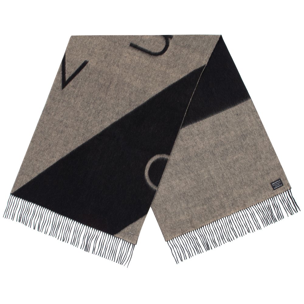 Палантин Charming, черный с бежевым-1