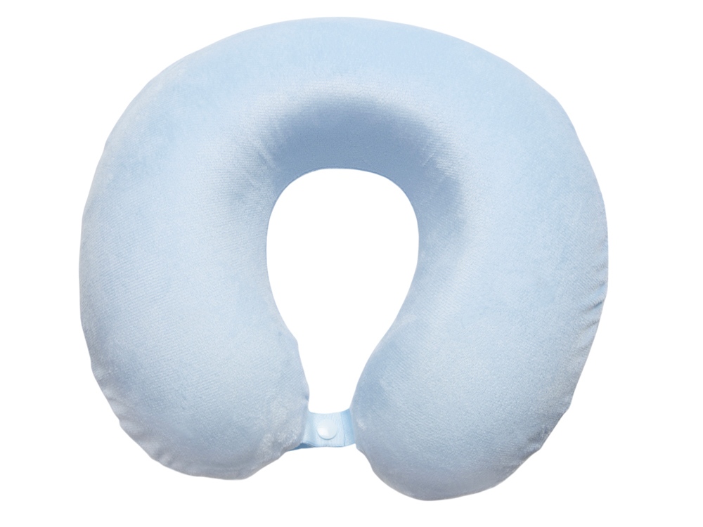 Подушка Basic из микрофибры с эффектом памяти U-shape, небесно голубой NEW-1