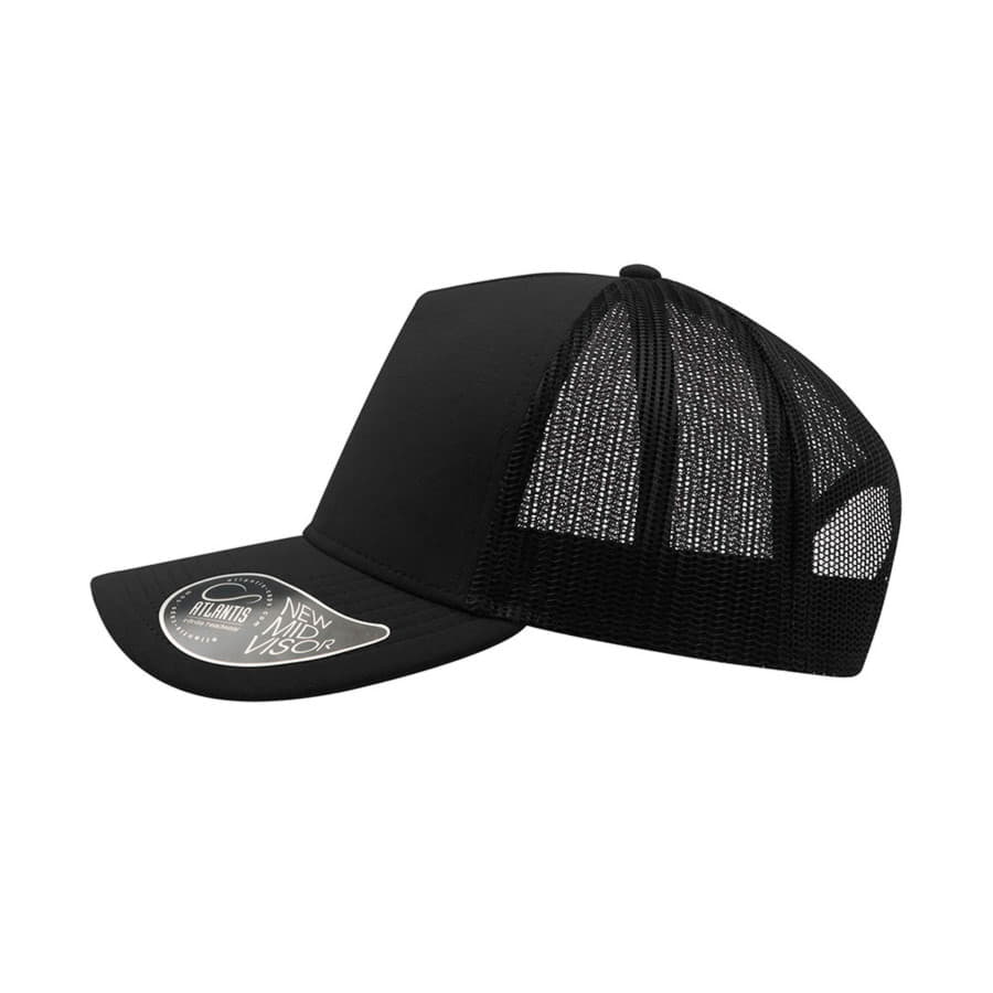Бейсболка RAPPER JERSEY, 5 клиньев, пластиковая застежка, черный-2