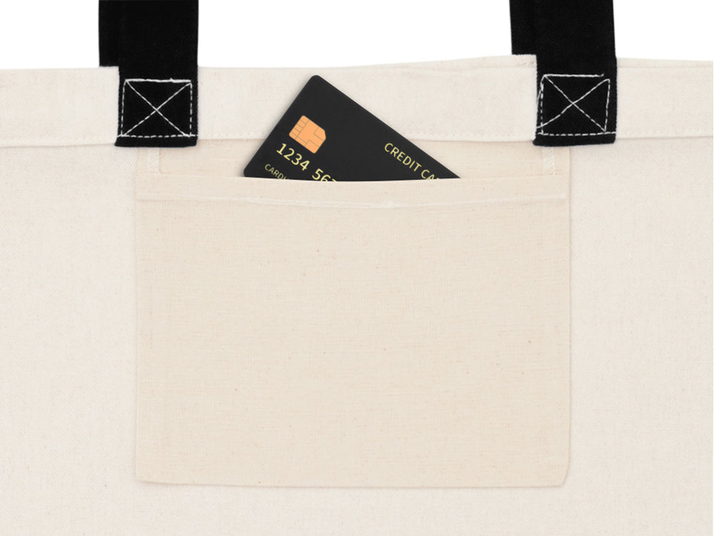 Сумка для шоппинга Cotton из переработанного хлопка 280 г, черный-4