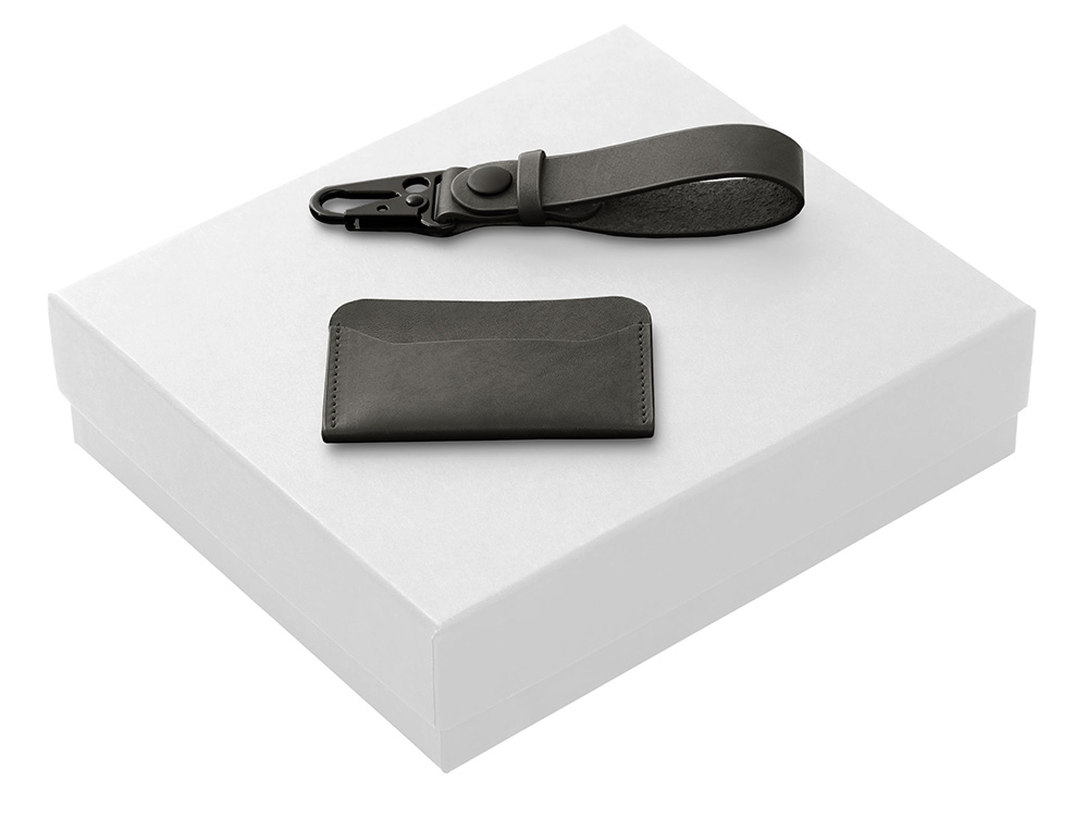 Подарочный набор Long River: картхолдер, ремешок для ключей (без лого Long River), белая коробка-0