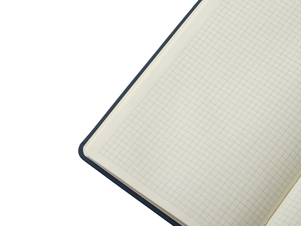 Блокнот в твердой обложке A5 Виспи в клетку, темно-синий-4
