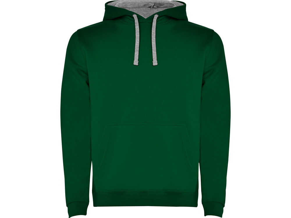 Толстовка с капюшоном Urban мужская, бутылочный/серый меланж-0