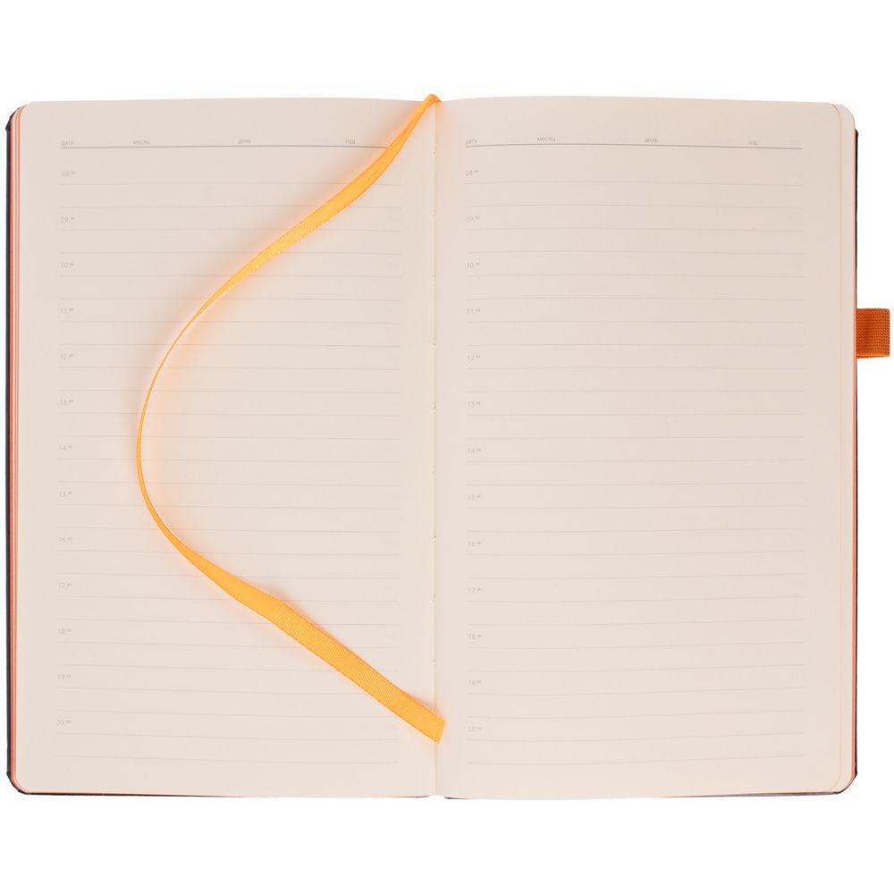 Ежедневник Ton Black, недатированный, черный с оранжевым-3