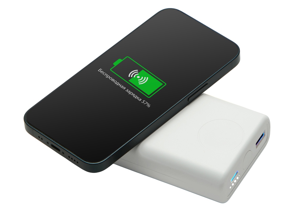 Внешний беспроводной аккумулятор 2-в-1 с функцией зарядки Apple Watch, QC/PD AtomIQ, 10000 мАч, белый-7