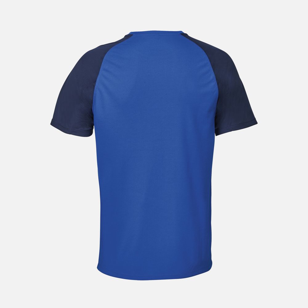 Футболка спортивная унисекс Vortex, темно-синяя с ярко-синим-1