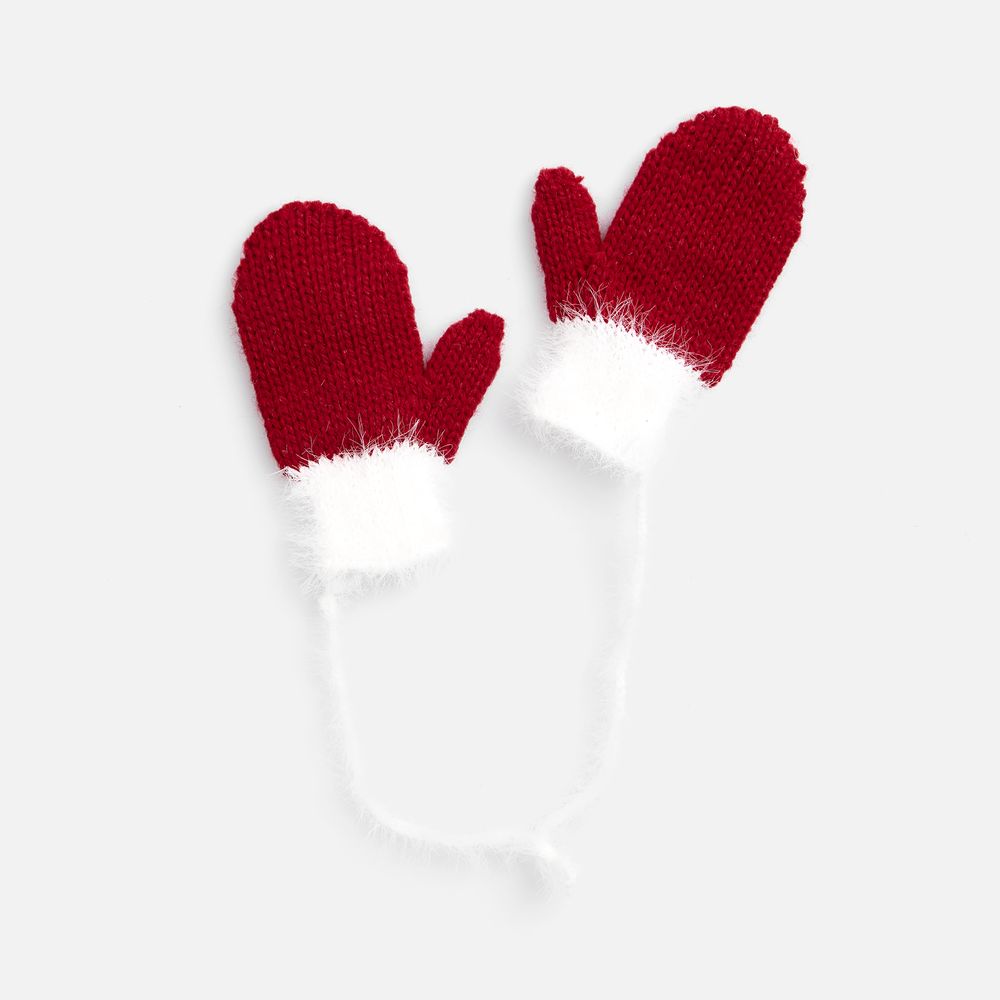 Подвеска на елку «Вьюжка», варежки, красная-0