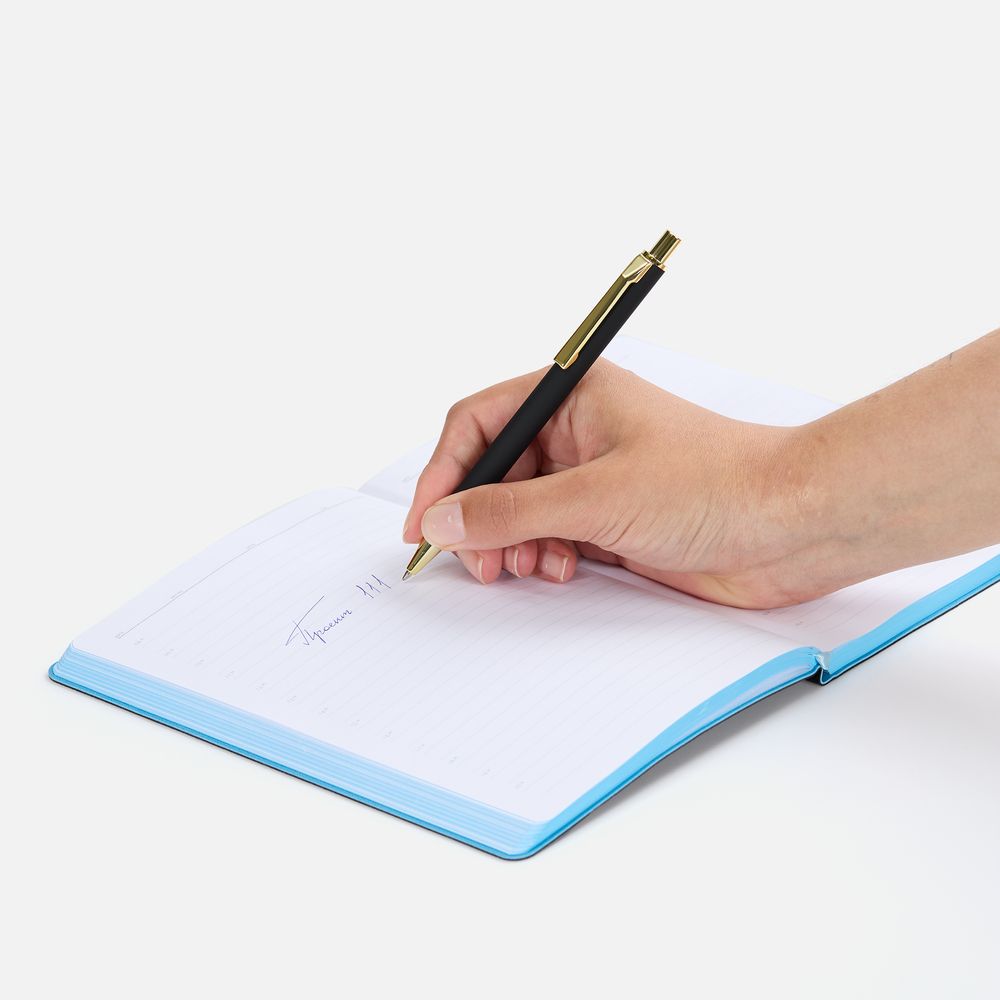 Ручка шариковая Lobby Soft Touch Gold, черная-2