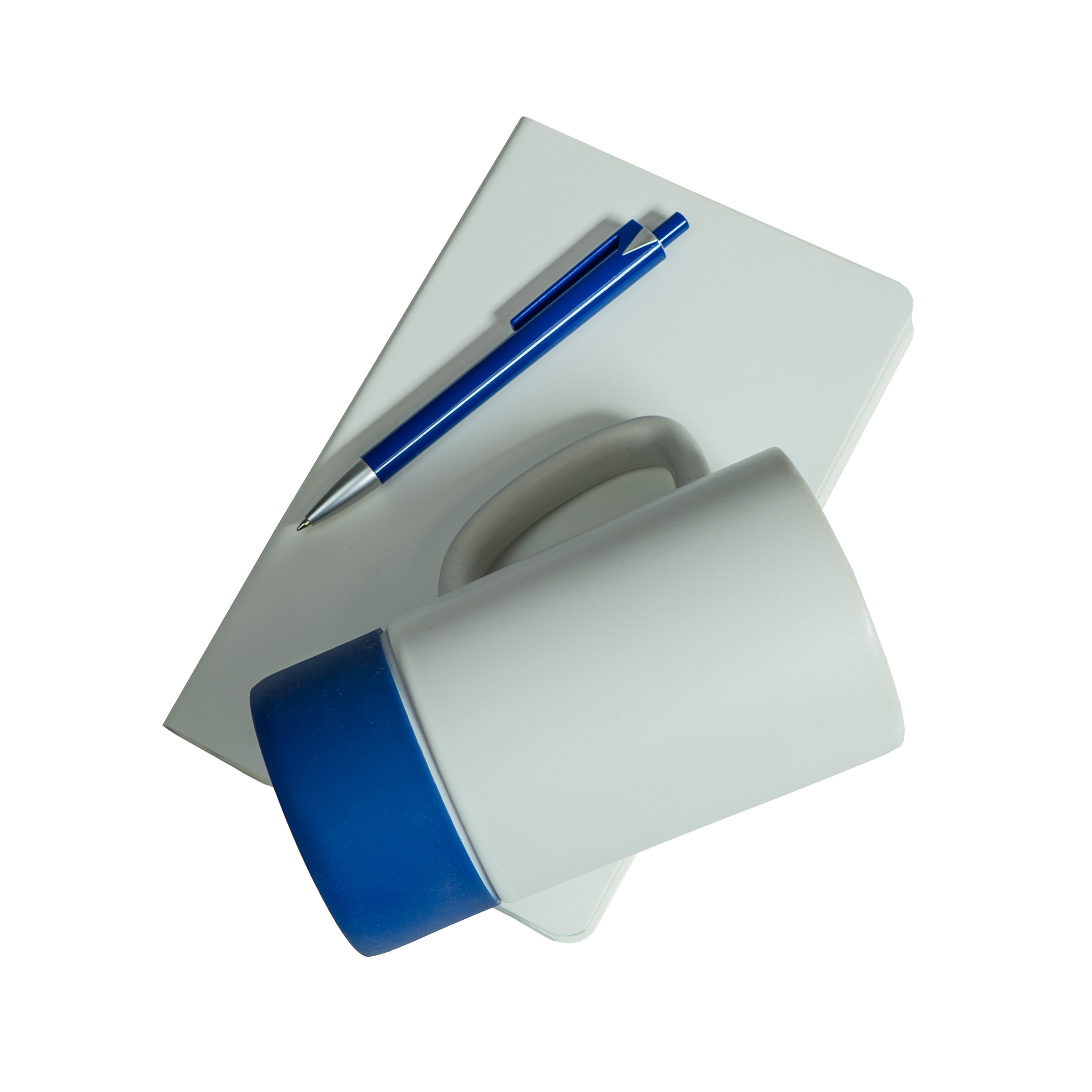 Набор подарочный ARTKITS: ежедневник, ручка, кружка с цветным дном, стружка, коробка, синий, синий-1