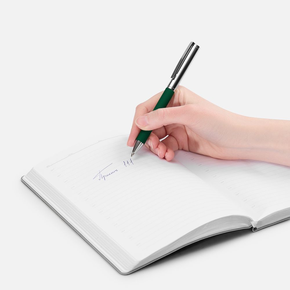 Ручка шариковая Eyeshot Soft Touch, темно-зеленая-3