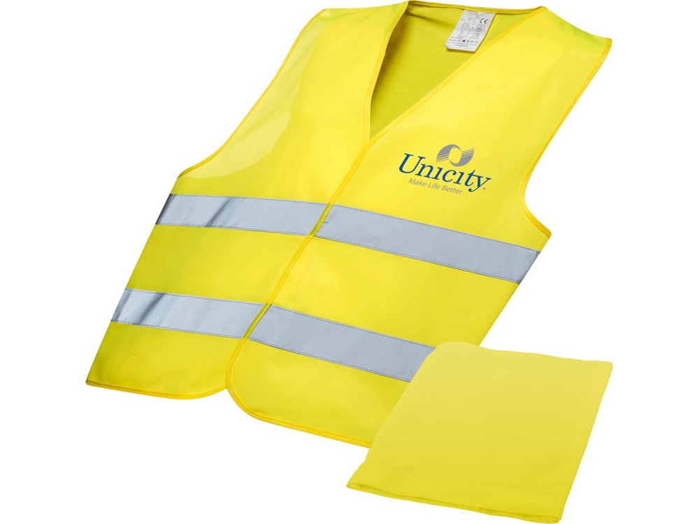 Защитный жилет Watch-out в чехле, неоново-желтый-5