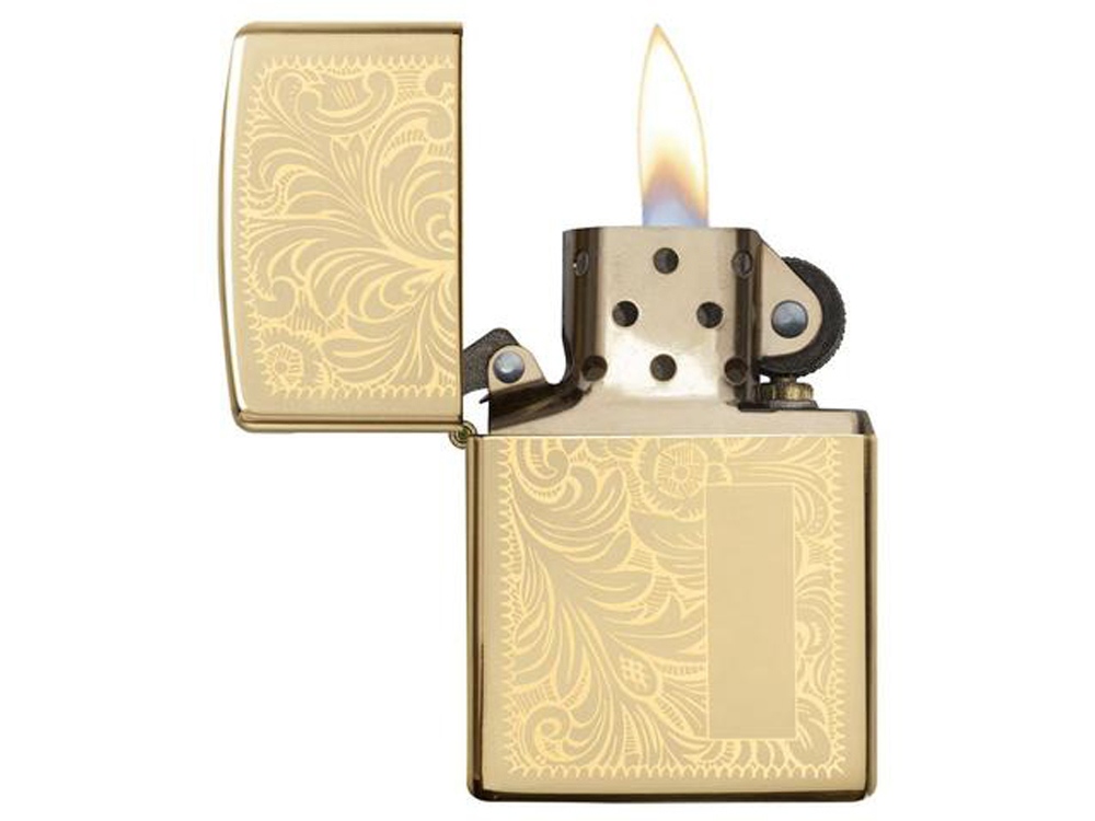 Зажигалка ZIPPO Venetian с покрытием High Polish Brass, латунь/сталь, золотистая, 38x13x57 мм-1