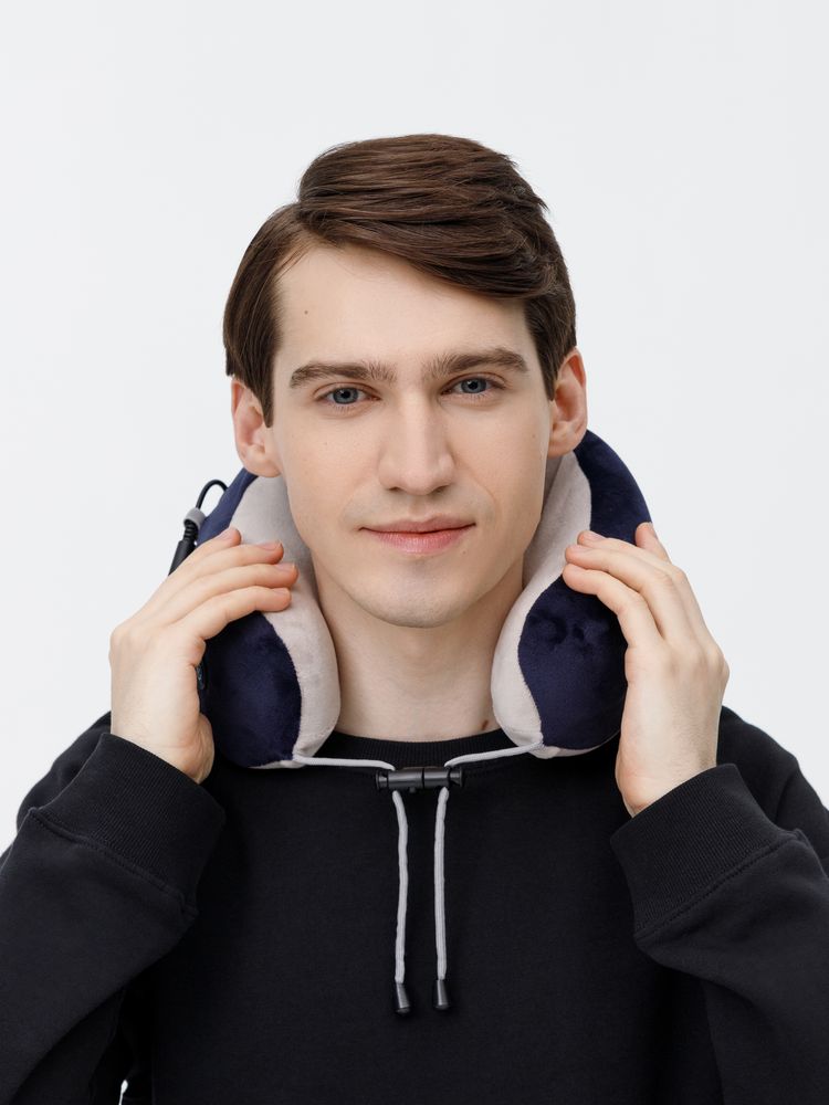 Дорожная подушка-массажер inRelax, синяя-4